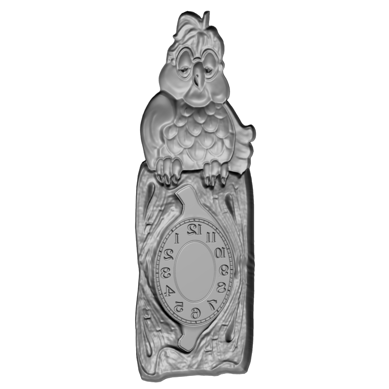 картинка Часы с совой P3-046 3D-STL.COM