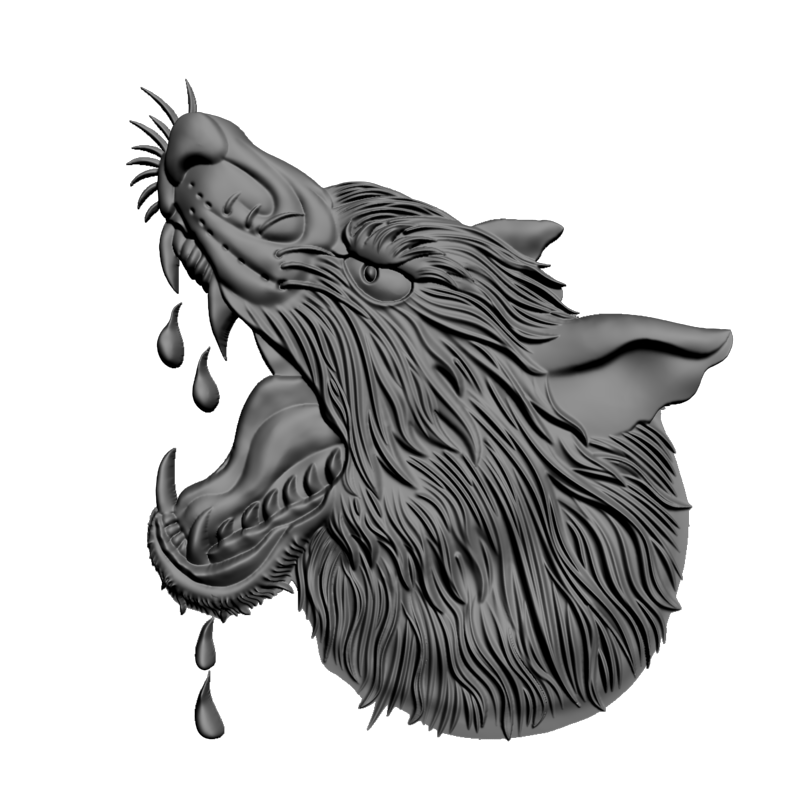 картинка Голова волка F1-223 3D-STL.COM