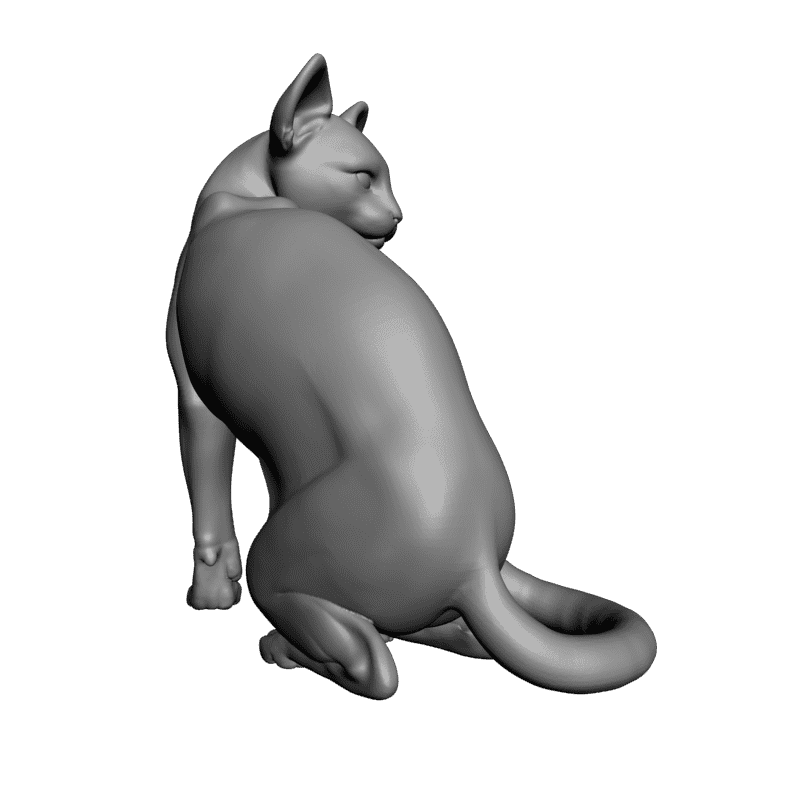 картинка Задумчивый кот F1-144 3D-STL.COM