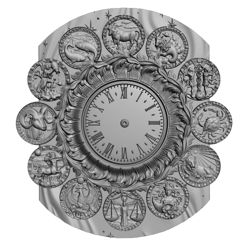 картинка Часы Знаки Зодиака P3-118 3D-STL.COM
