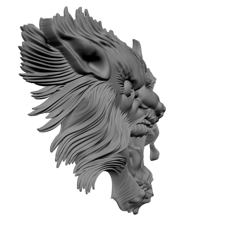 картинка Голова волка F1-224 3D-STL.COM