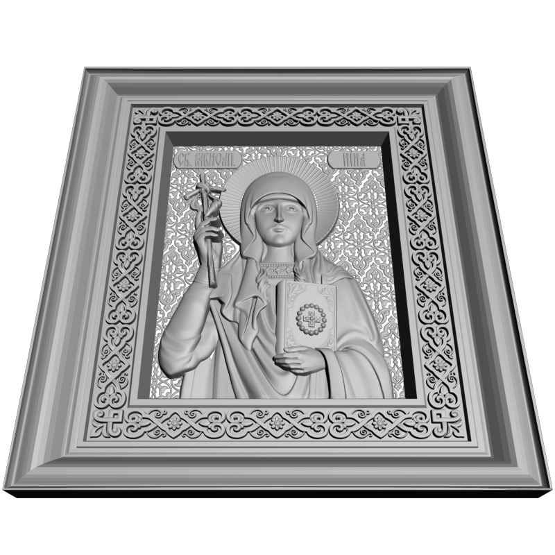 картинка Святая Нина в окладе V3-352 3D-STL.COM