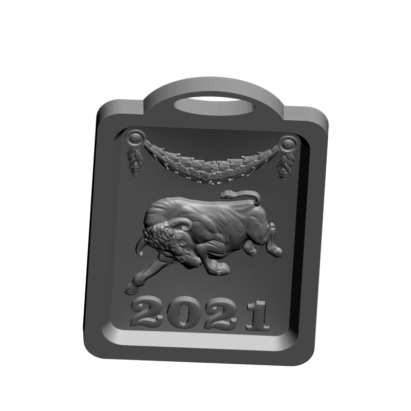 картинка Новогодняя разделочная доска Бык RP4-022 3D-STL.COM