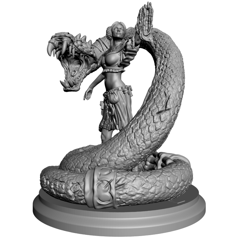 картинка Девушка и змея L3-312 3D-STL.COM