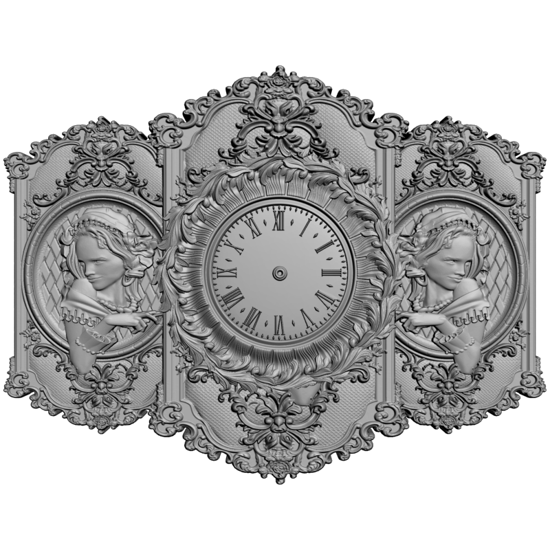 картинка Часы с портретами P3-134 3D-STL.COM
