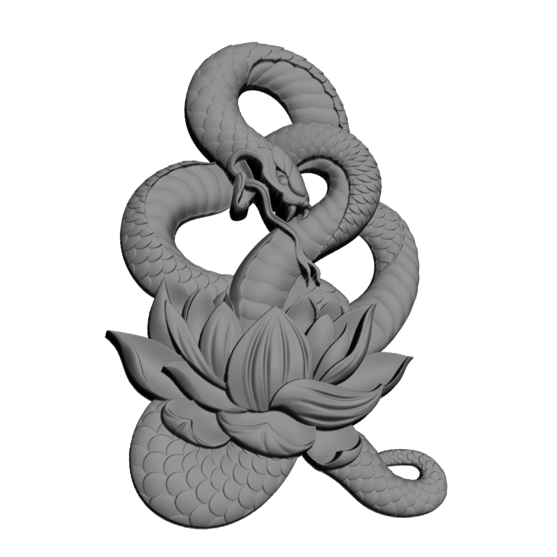 картинка Змеиный Лотос D12-649 3D-STL.COM