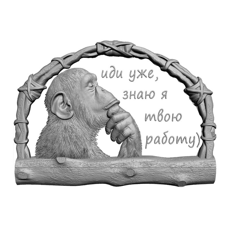 картинка Ключница Обезьяна P4-043 3D-STL.COM