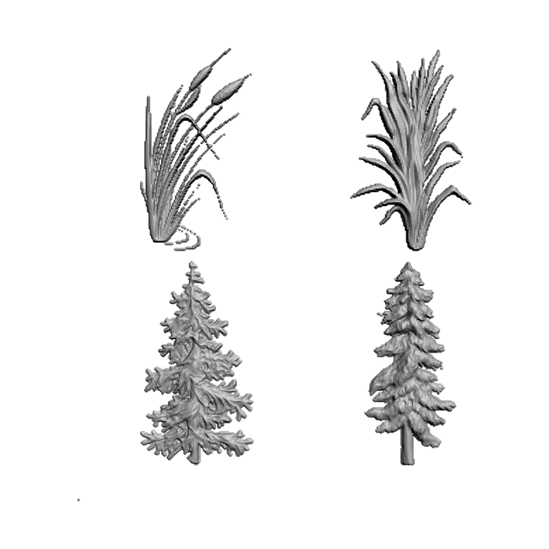 картинка Дерево. Набор №2 F4-012 3D-STL.COM