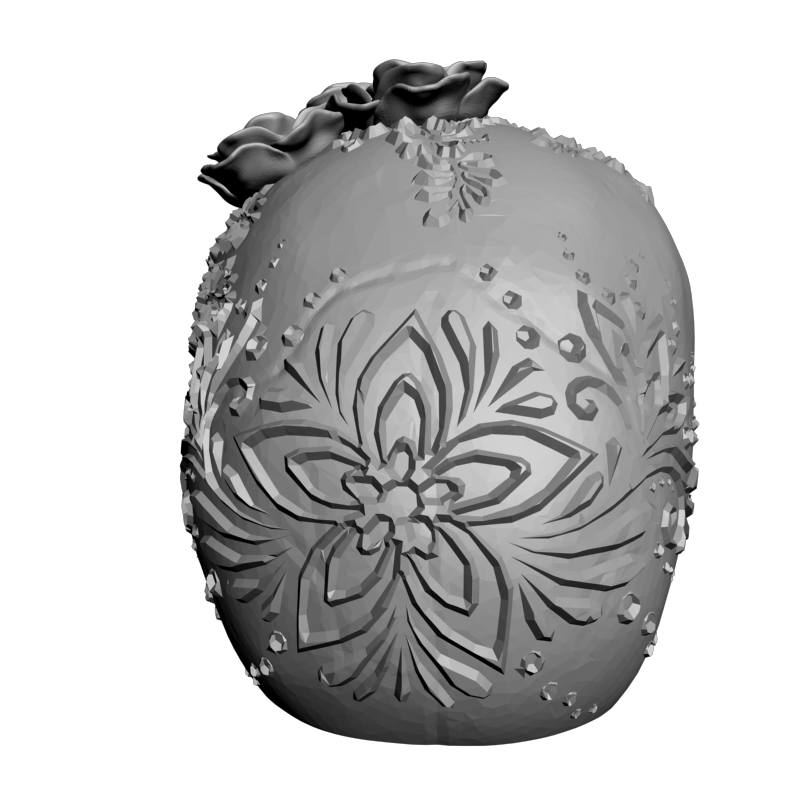 картинка Череп с цветами L5-102 3D-STL.COM
