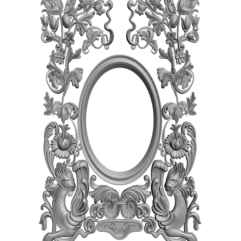 картинка Рамка овальная резная D14-177 3D-STL.COM