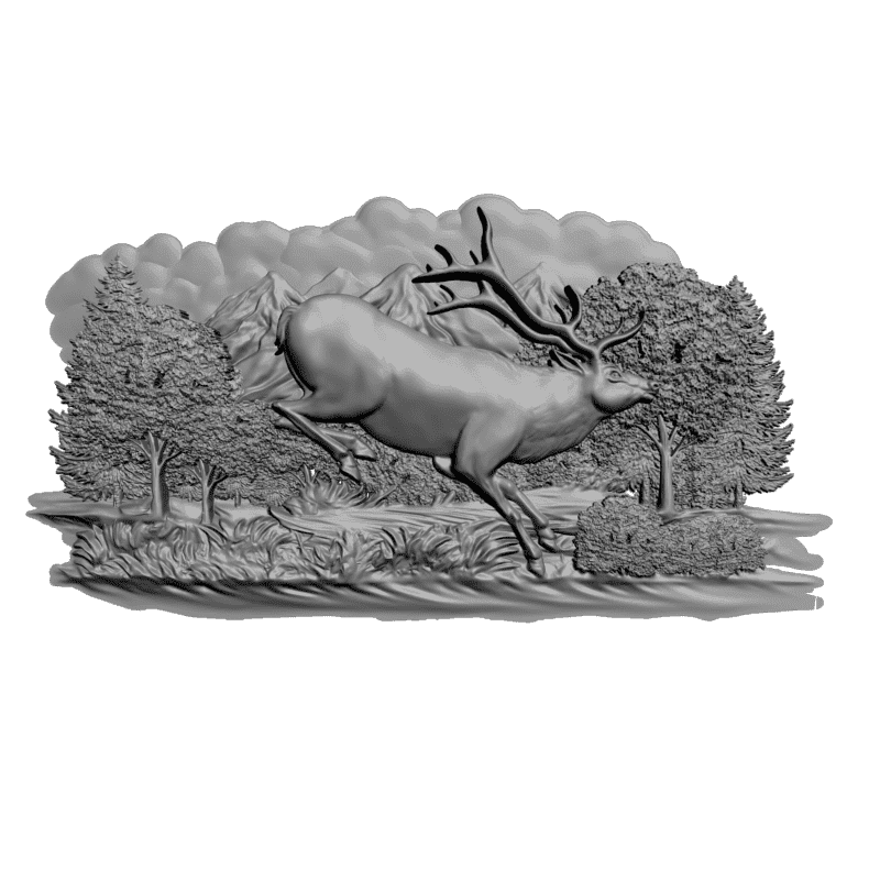 картинка Бегущий олень D12-354 3D-STL.COM
