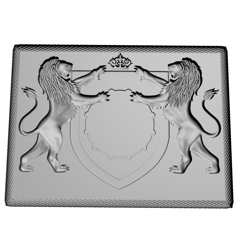 картинка Геральдические львы RG3-093 3D-STL.COM