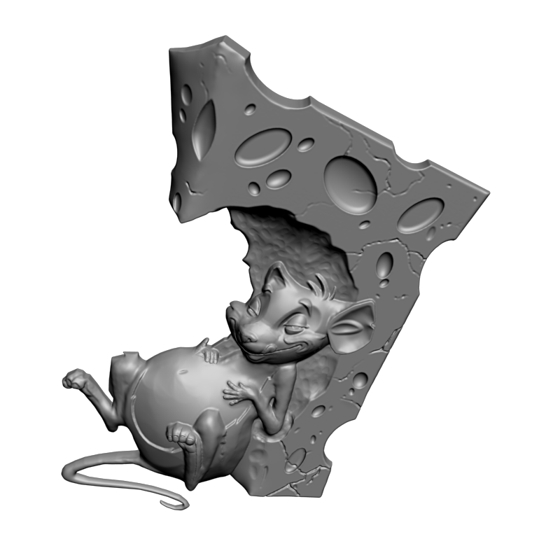 картинка Крыска с сыром P4-445 3D-STL.COM