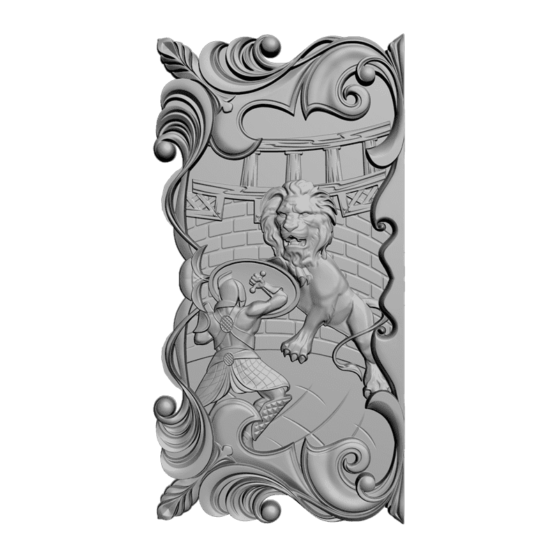 картинка Лев и воин PI2-028 3D-STL.COM