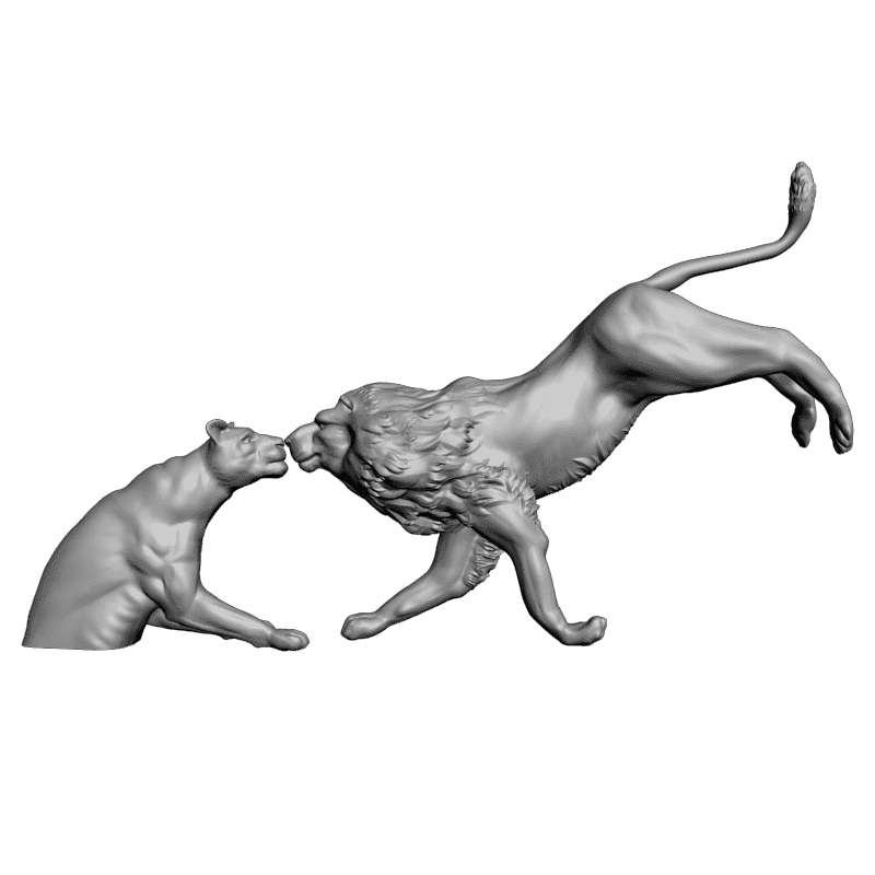 картинка Лев и львица F1-146 3D-STL.COM