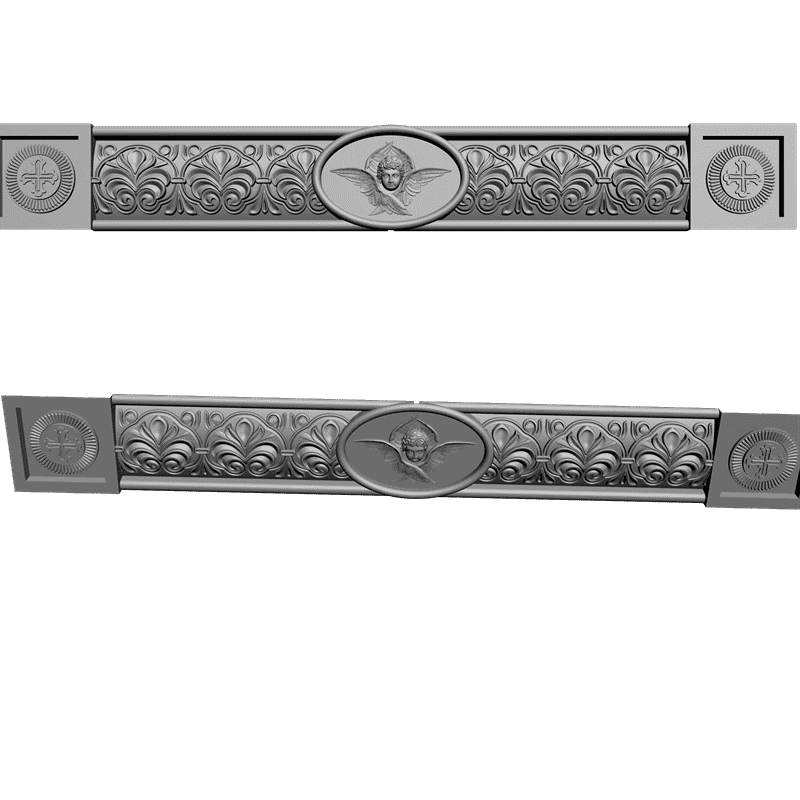 картинка Планка с ангелом и крестами V9-030 3D-STL.COM