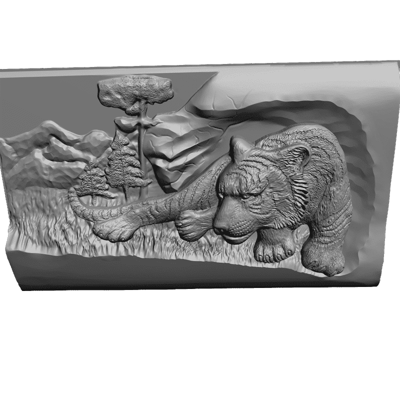 картинка Затаившийся тигр D12-126 3D-STL.COM