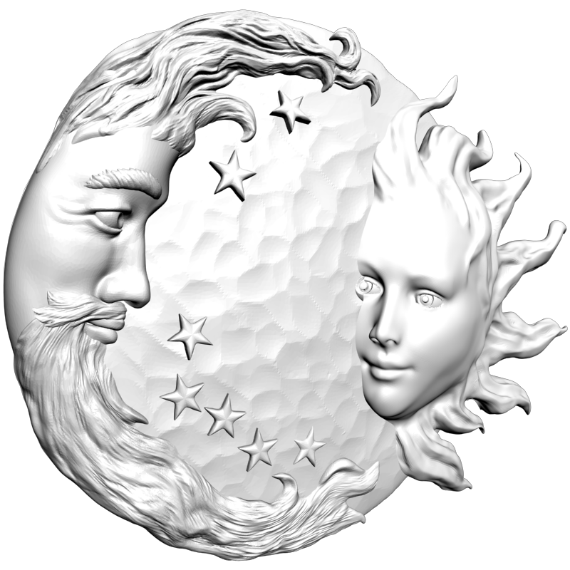 картинка Встретились солнце и месяц P4-390 3D-STL.COM