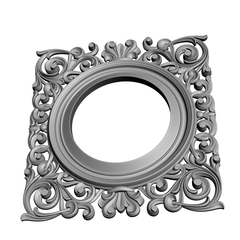 картинка Рама резная круглая D14-439 3D-STL.COM