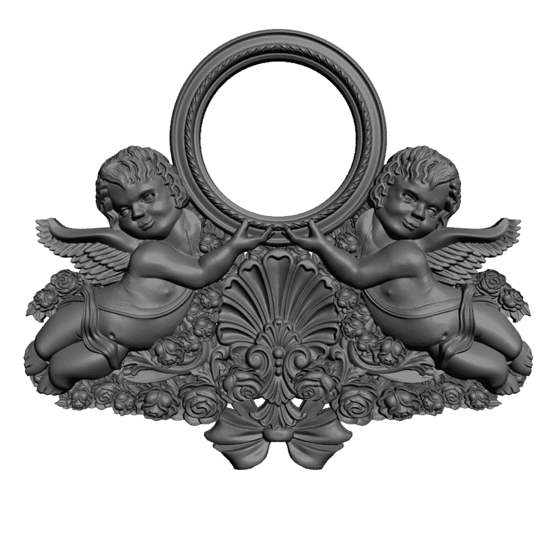 картинка Часы с ангелочками P3-095 3D-STL.COM
