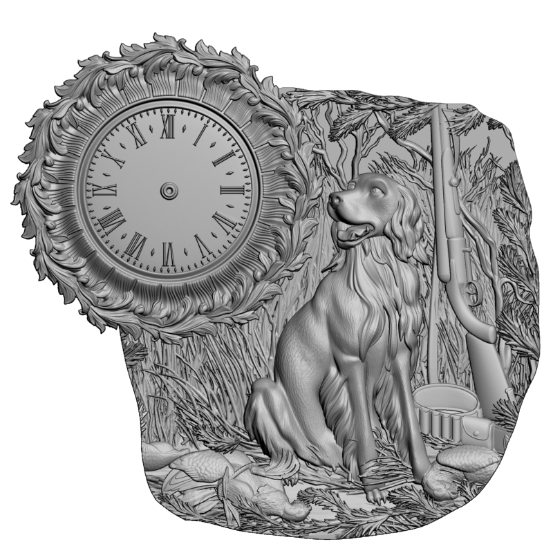 картинка Часы с собакой P3-115 3D-STL.COM