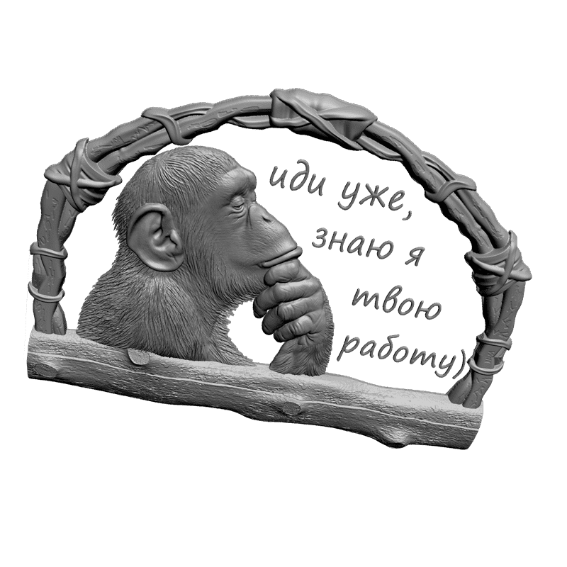 картинка Ключница Обезьяна P4-043 3D-STL.COM