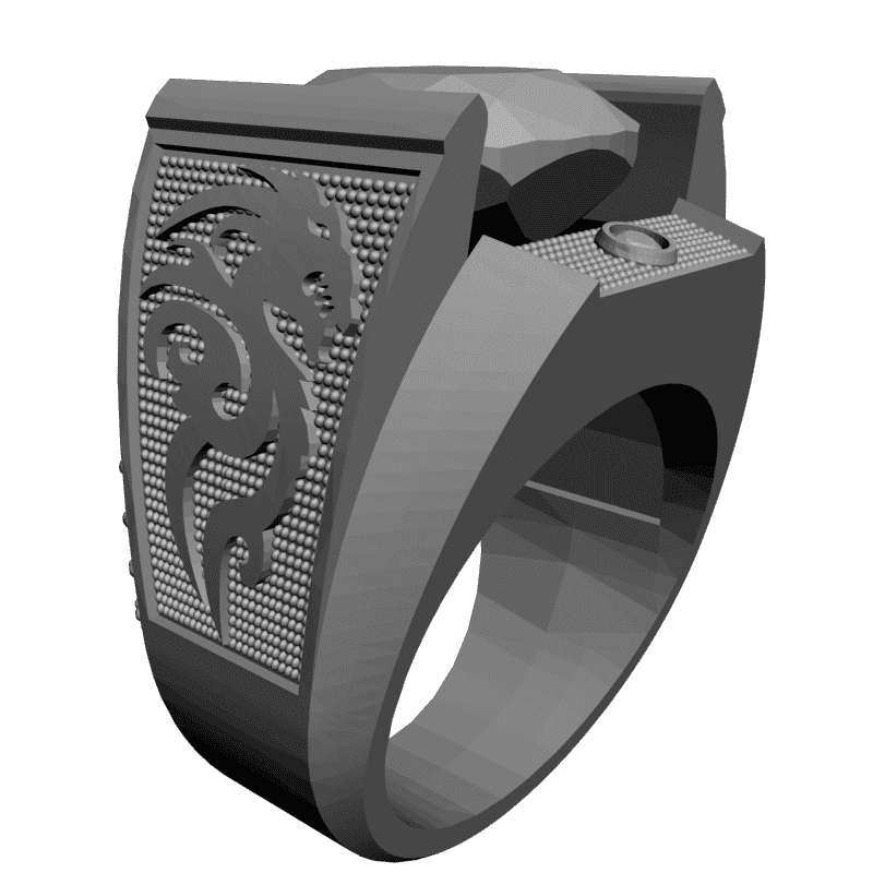 картинка RY2-071 Кольцо с камнем 3D-STL.COM