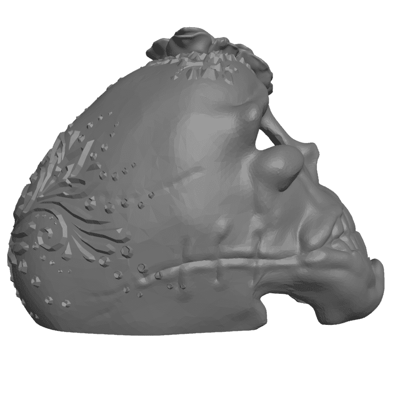 картинка Цветок Череп Искусство L5-042 3D-STL.COM