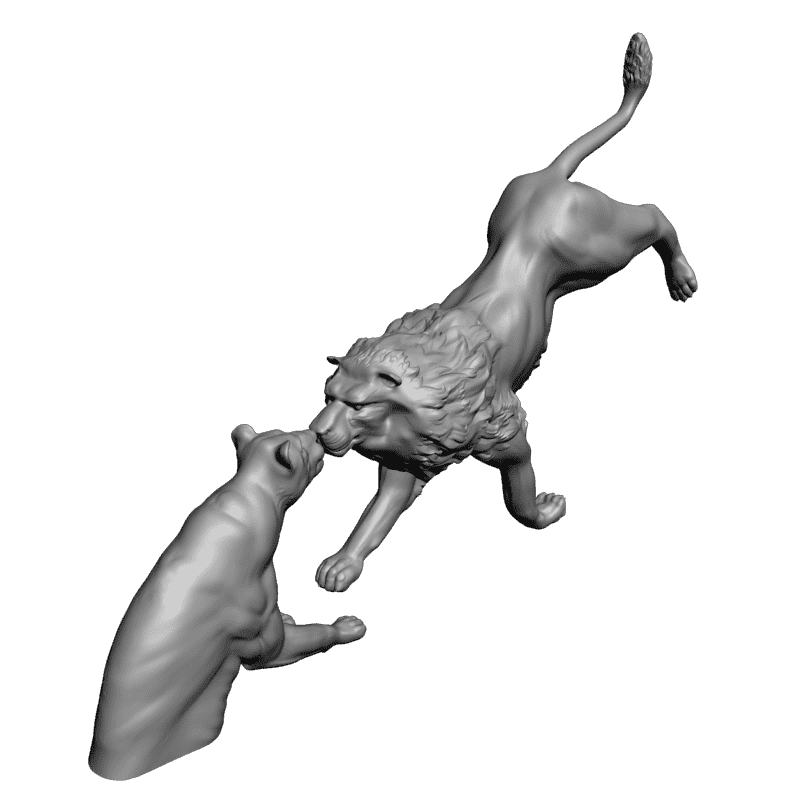 картинка Лев и львица F1-146 3D-STL.COM