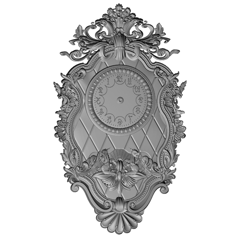картинка Резные часы настенные P3-163 3D-STL.COM