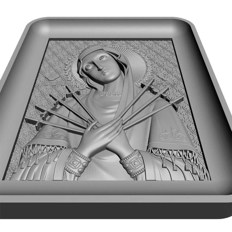 картинка Богородица Семистрельная V3-018 3D-STL.COM