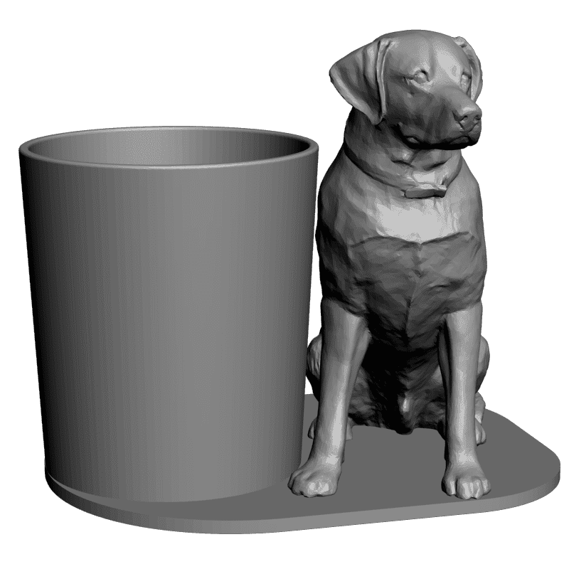 картинка Собака с кружкой P4-354 3D-STL.COM