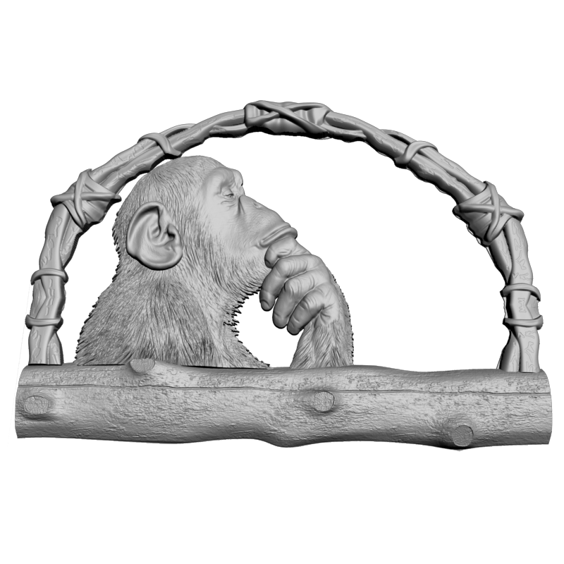 картинка Ключница с обезьяной P4-576 3D-STL.COM