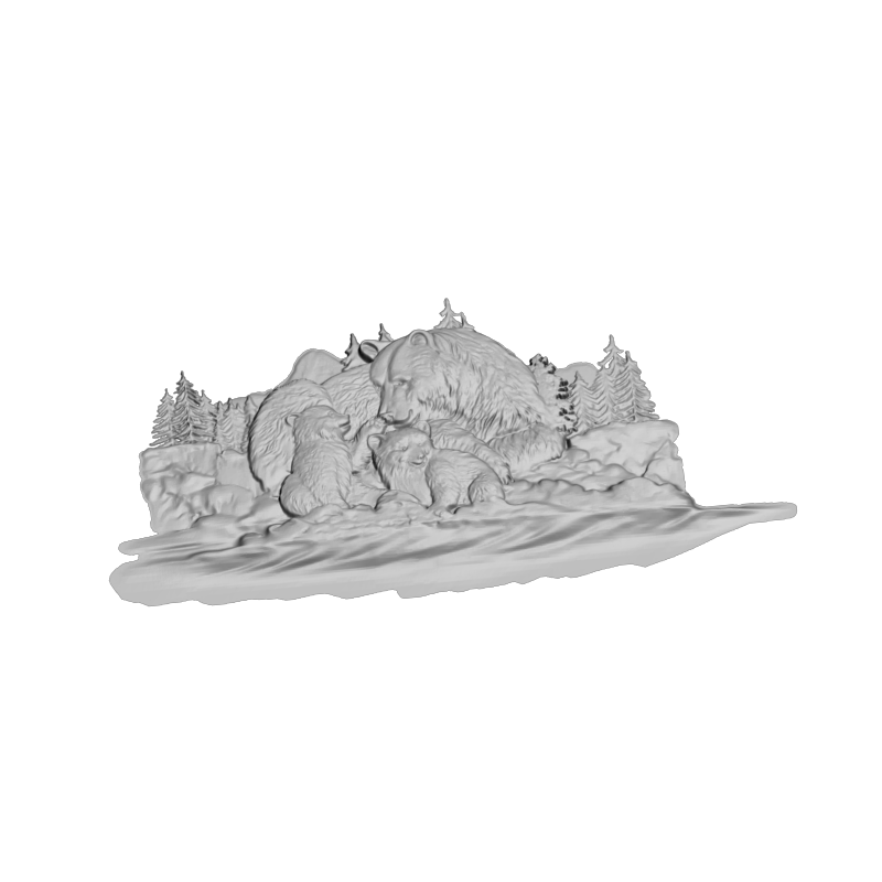 картинка Стая медведей панно F1-314 3D-STL.COM