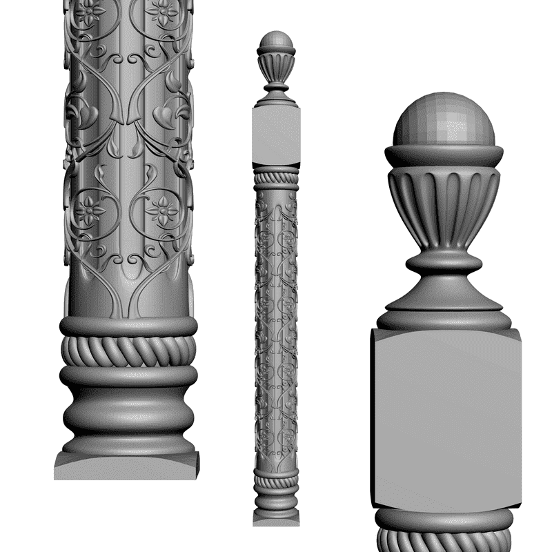 картинка Столб резной D17-006 3D-STL.COM