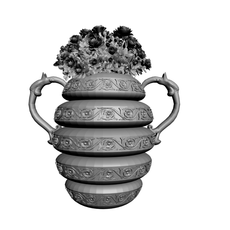 картинка Цветы в кувшине F4-103 3D-STL.COM