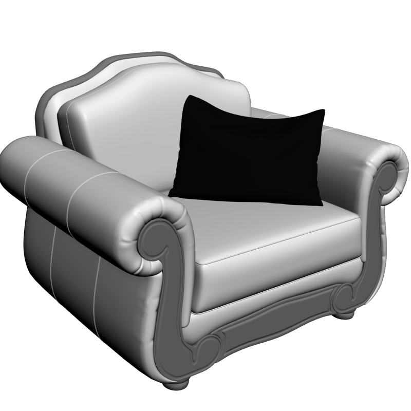 картинка Кресло Barcelona Antique arm chair M3-115 3D-STL.COM