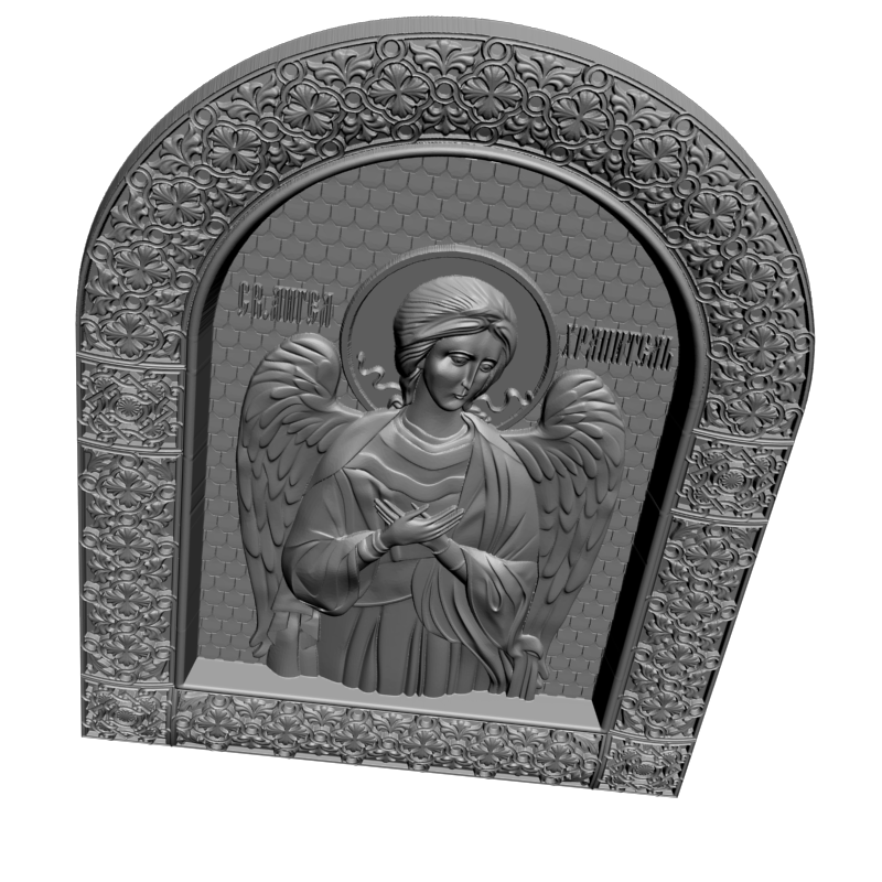 картинка Ангел хранитель в полукруге V3-374 3D-STL.COM