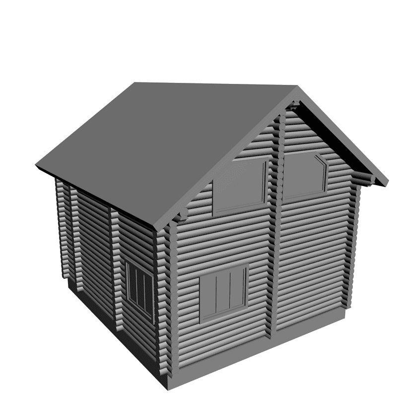 картинка Бревенчатый дом H1-005 3D-STL.COM