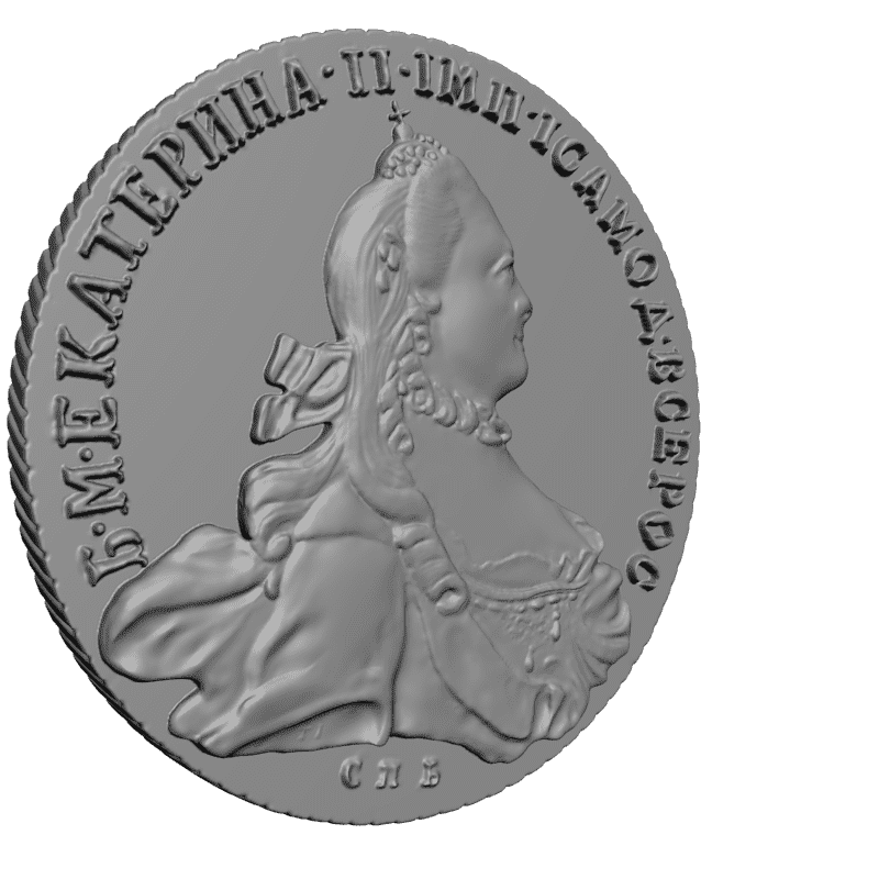 картинка Один рубль 1764г P4-219 3D-STL.COM