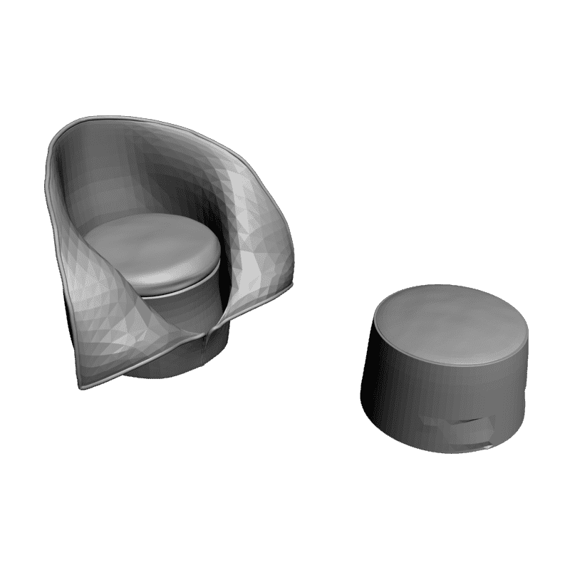 картинка Кресло и столик M3-082 3D-STL.COM