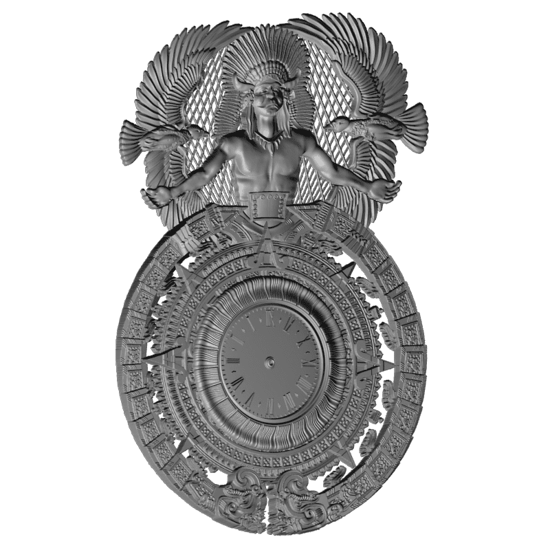 картинка Часы с индейцем P3-142 3D-STL.COM