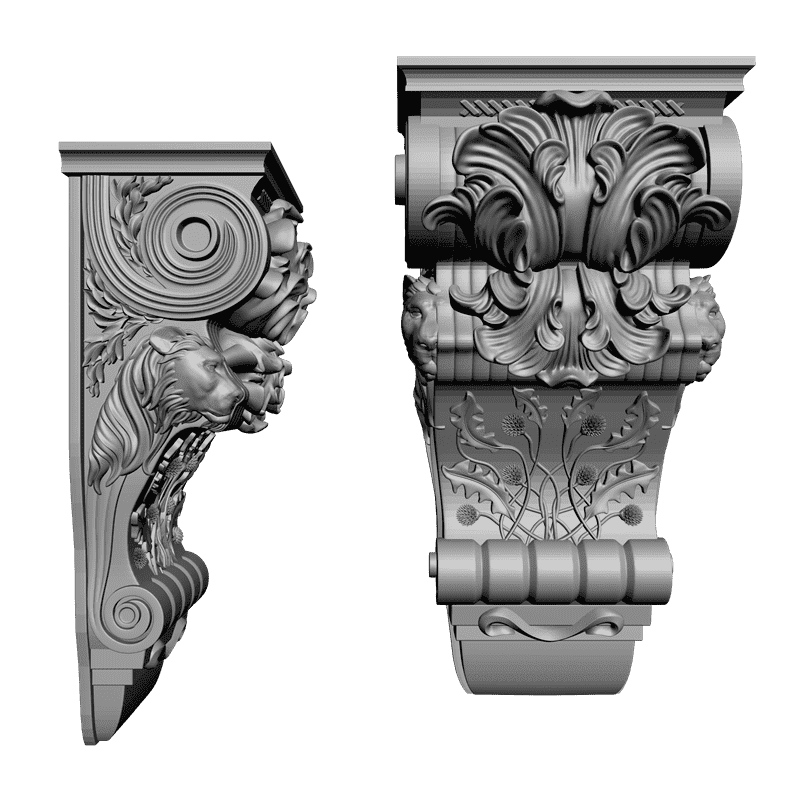 картинка Кронштейн резной D9-118 3D-STL.COM