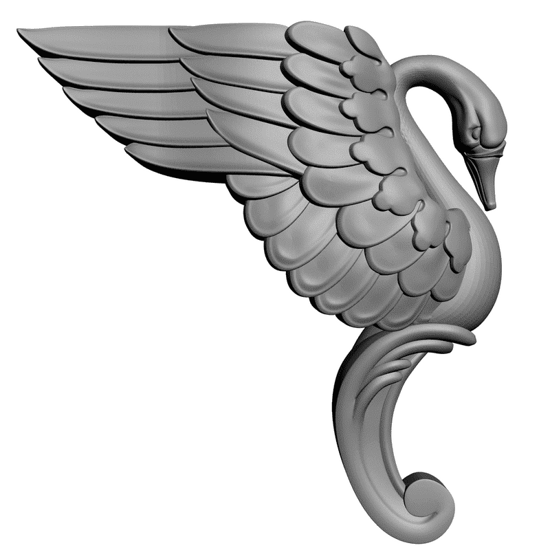 картинка Угловой элемент Лебедь D19-002 3D-STL.COM