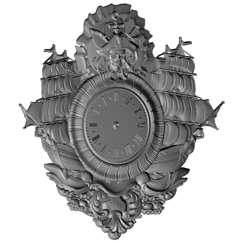 картинка Пиратские часы P3-146 3D-STL.COM