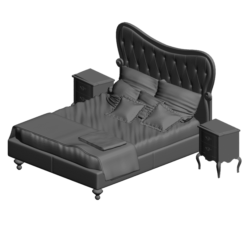 картинка Кровать с тумбочками Cantori M4-111 3D-STL.COM