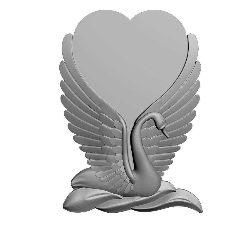 картинка Лебедь и сердце RP3-003 3D-STL.COM