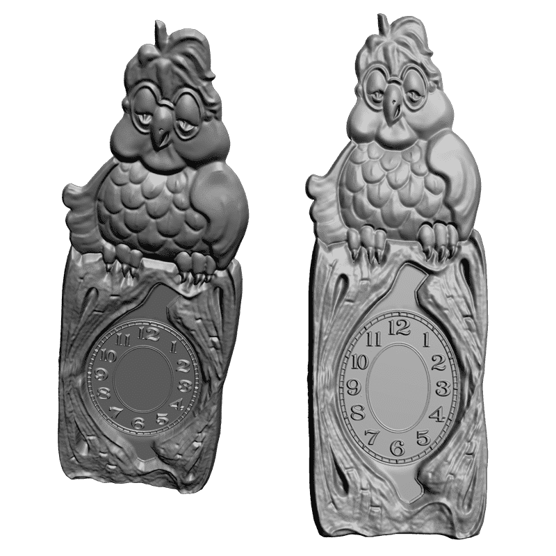 картинка Часы с совой P3-046 3D-STL.COM