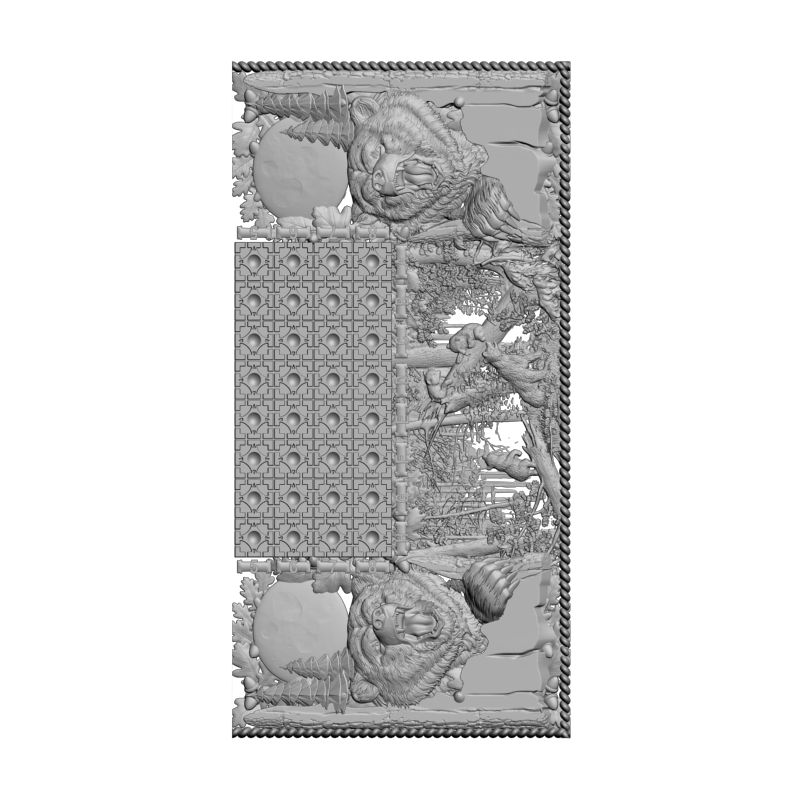 картинка Шахматная доска Медведи PI3-153 3D-STL.COM