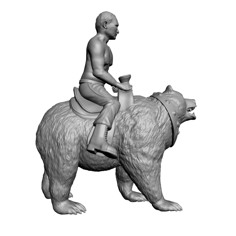 картинка Владимир Путин на медведе L3-366 3D-STL.COM